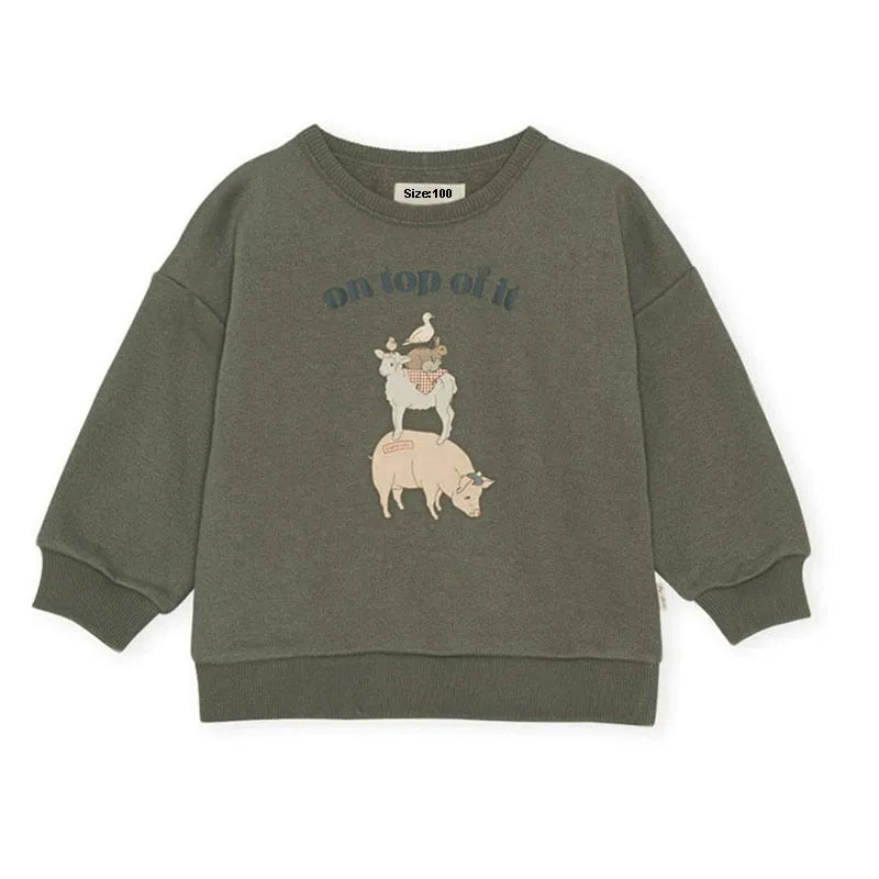Kids Sweatshirts for Boys Girls Cute Long Sleeve Sweatshirts Children's Cotton Pullover Top
