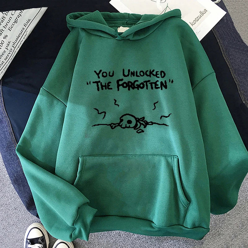 The Binding of Isaac YONUNLOCKED THE FORGOTTEN Hoodies Women Sweatshirt Letter Print Women Hoodies Harajuku Streetwear Clothes