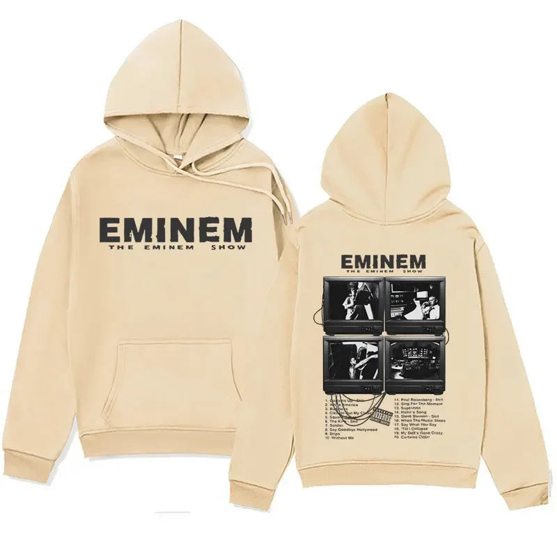 Rapper Eminem Music Album Hoodies World Tour Gift for Fan Graphic Hoodie Men Women Hip Hop Style Oversized Sweatshirt Streetwear