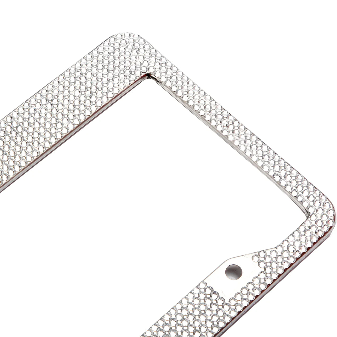 2PCS Bling License Plate Frame - W/Glitter Crystal Sparkling Rhinestone Diamond Caps