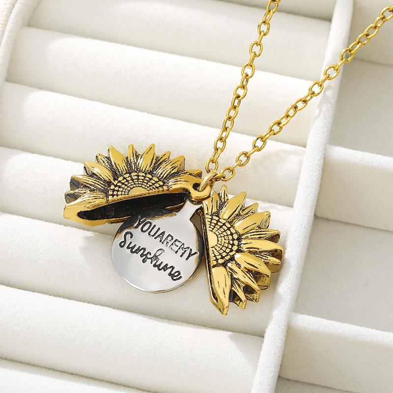 sunflower necklace gold
