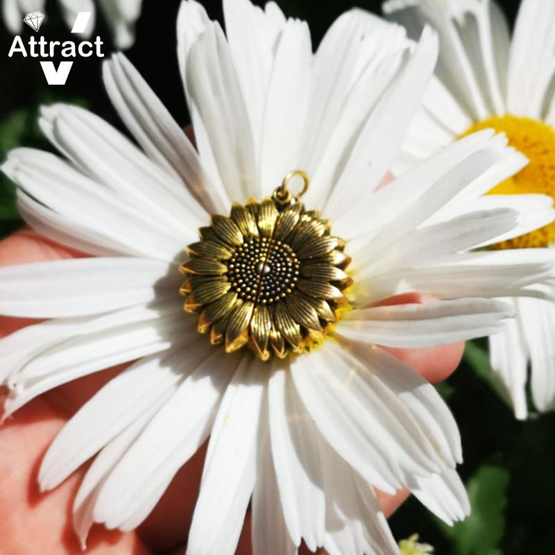 sunflower necklace gold