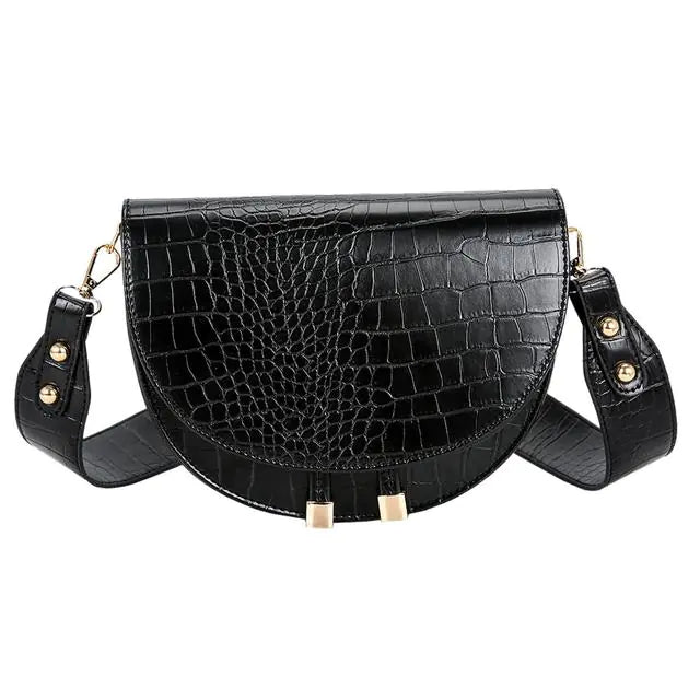 Retro Semicircle Leather Handbag