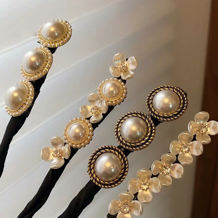 Cross-border Summer Pearl Lazy Twist Clip Women's Ball Head Curler Hair Card Internet Celebrity Elegant Hair Flower Hair Accessories