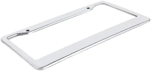 2PCS Chrome Stainless Steel Metal License Plate W/Frame Tag Cover & Screw Caps