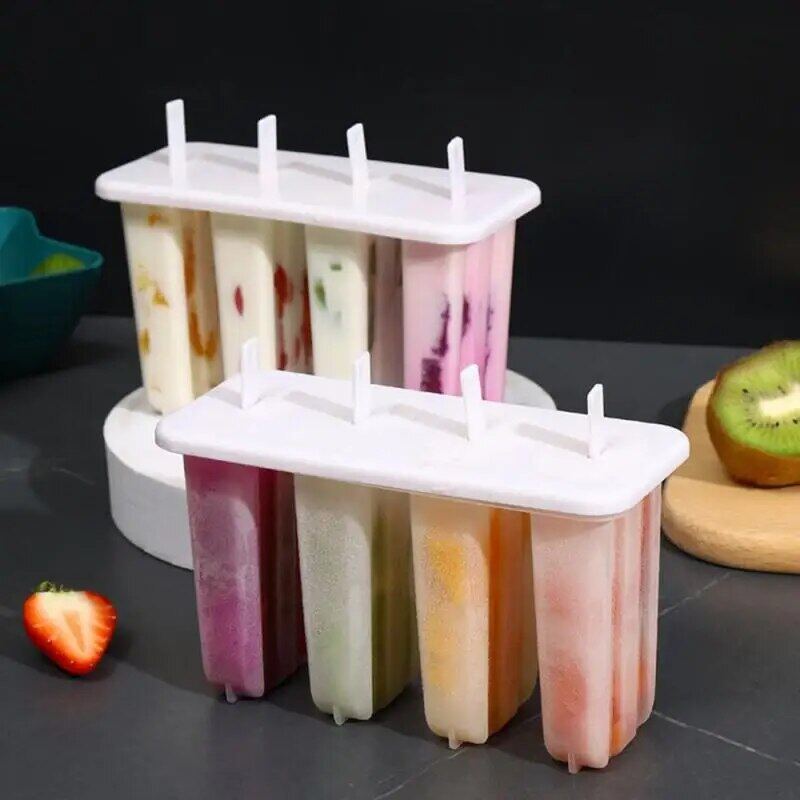 Popsicle Molds 4 Cavities Homemade Ice Cream Mold