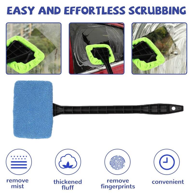 Ergonomic Handled Microfiber Car Window Cleaner