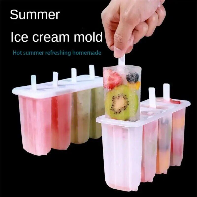 Popsicle Molds 4 Cavities Homemade Ice Cream Mold