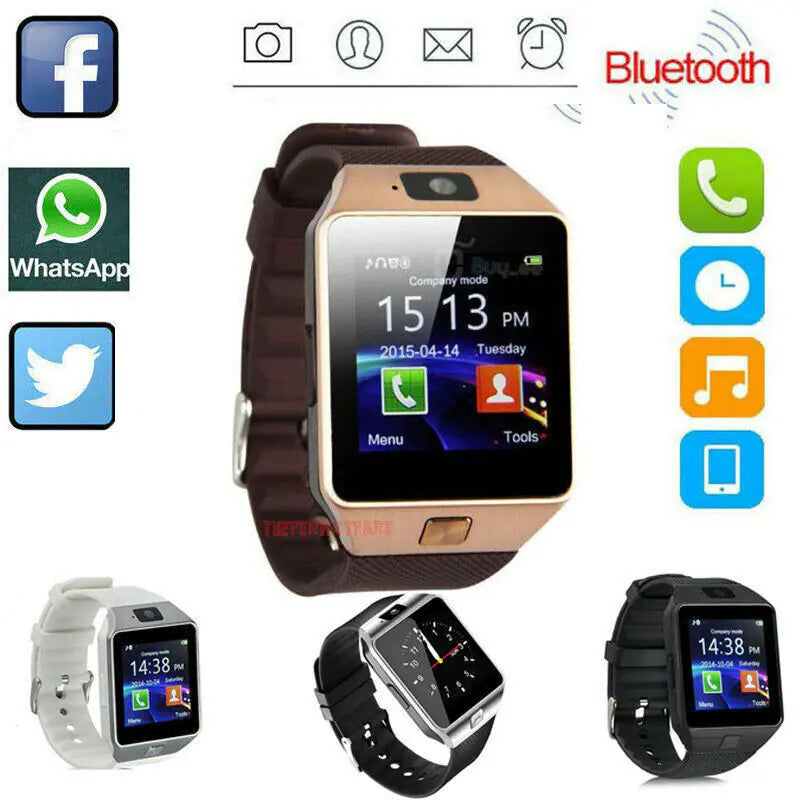 Bluetooth Smart Watch w/Camera - Waterproof Phone Mate for Android, Samsung, and iPhone