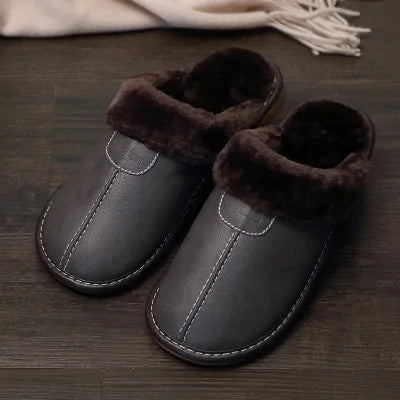 Men's Warm Leather Slippers