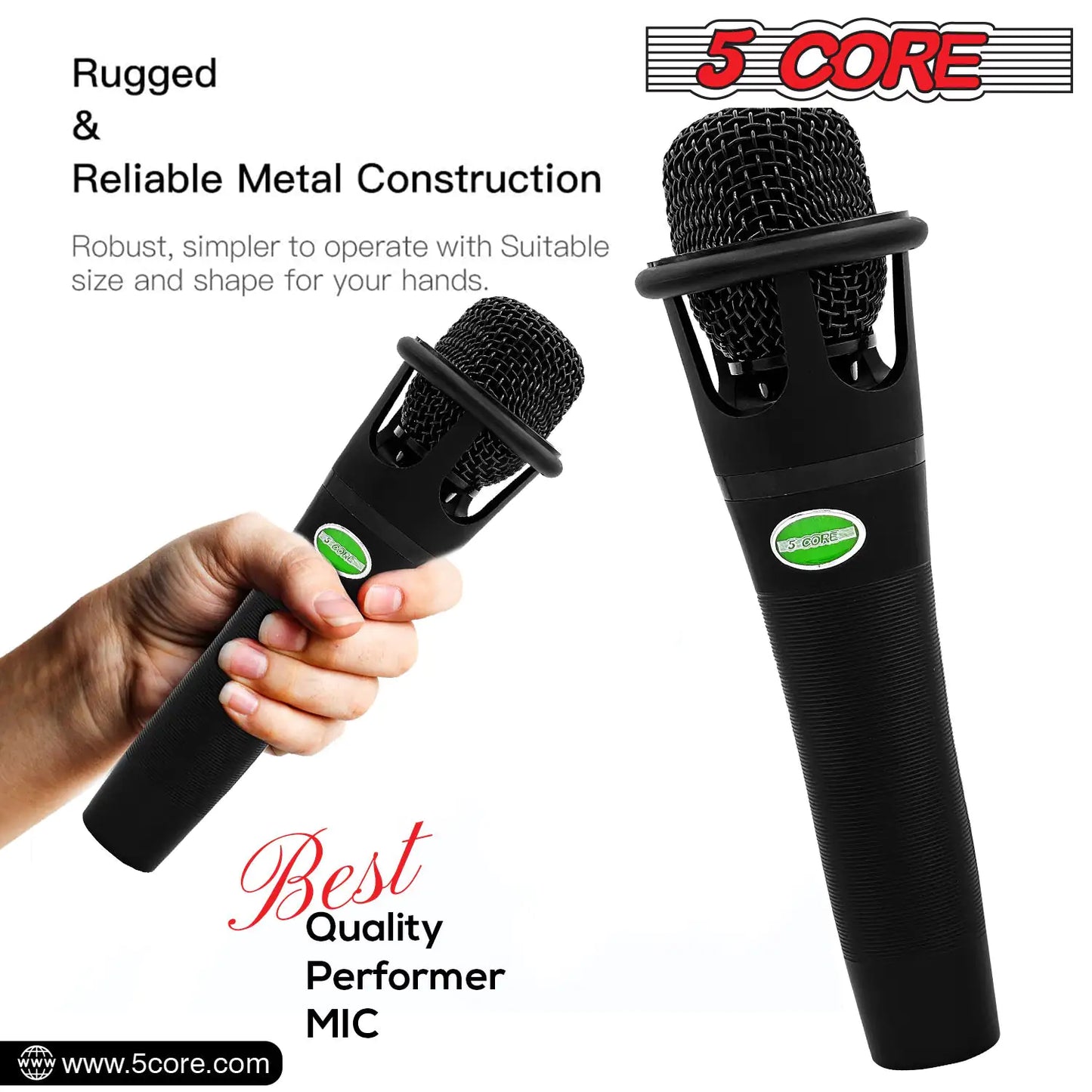 5Core XLR Microphone Dynamic Mic Karaoke Singing Studio Mics Handheld Microfono