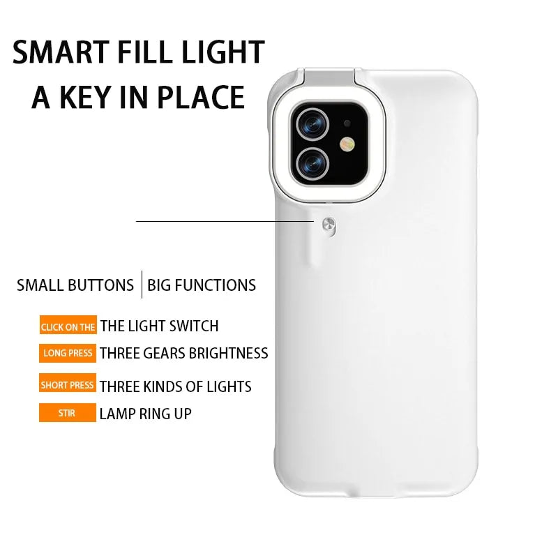 Selfie Ring Light Phone Case for iPhone 12