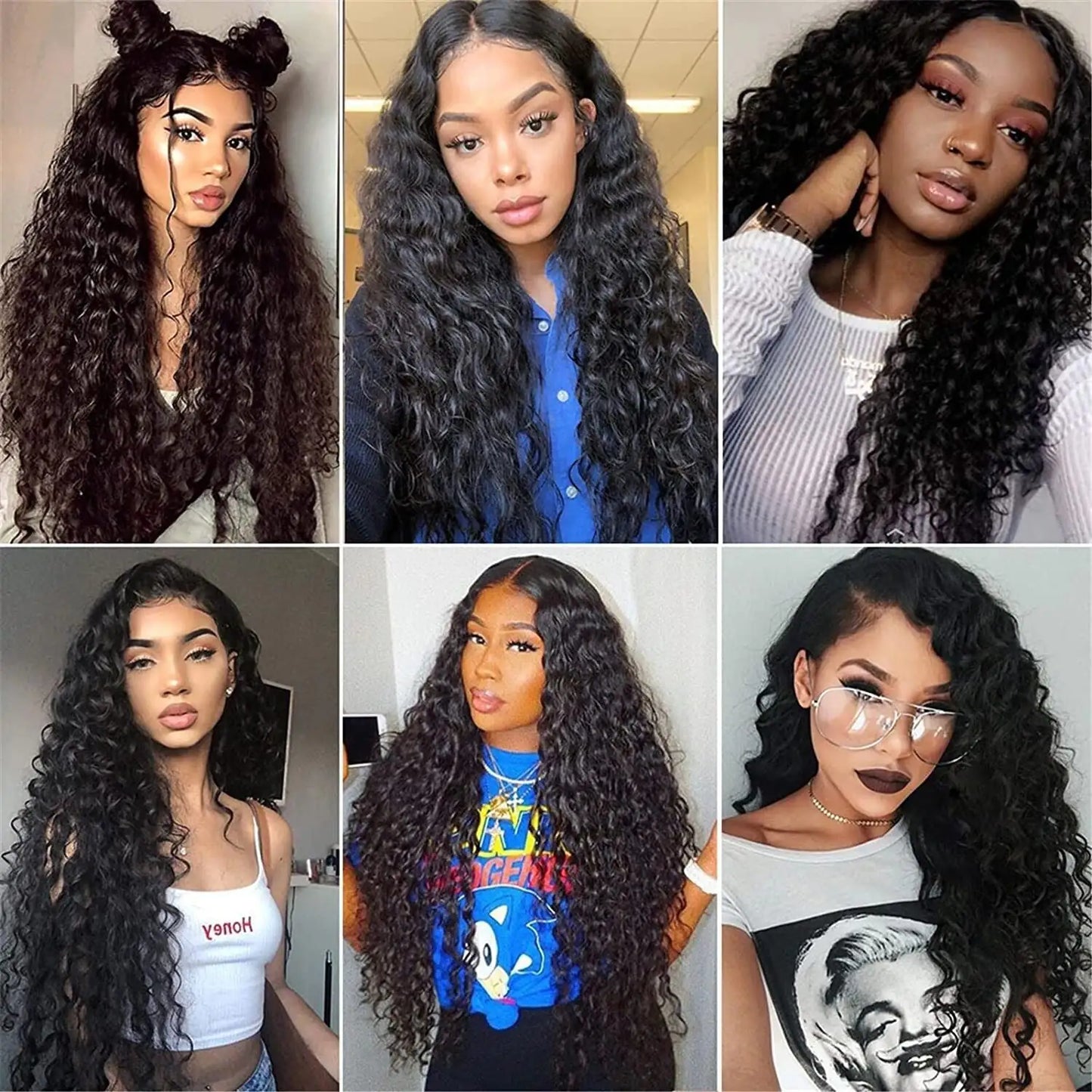 Women's Long Curly Brazilian Human Hair Lace Wig (US 2023)